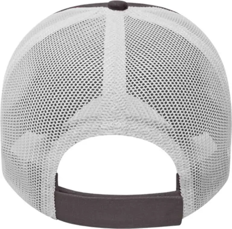 Cap America I1077 Washed Chino Twill & Washed Soft Mesh Cap - Charcoal White - Charcoal White / One Size Fits Most