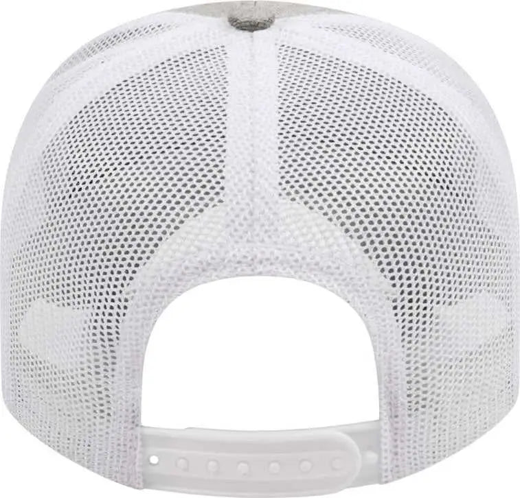 Cap America I1081 Heathered Polyester with Ultra Soft Mesh Back Cap - Gray White - Gray White / One Size Fits Most