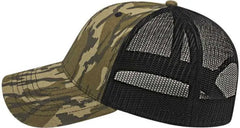 Cap America I2005 Camo Trucker Mesh Back Cap Mossy Oak Original Bottomland Black Mossy Oak Original Bottomland Black