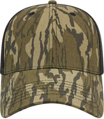 Cap America I2005 Camo Trucker Mesh Back Cap Mossy Oak Original Bottomland Black Mossy Oak Original Bottomland Black