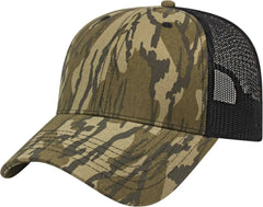 Cap America I2005 Camo Trucker Mesh Back Cap Mossy Oak Original Bottomland Black Mossy Oak Original Bottomland Black