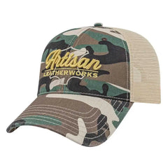 Cap America I2008 Woodland Camo with Soft Mesh Back Cap Brown Camo Stone Brown Ivory / One Size Fits Most