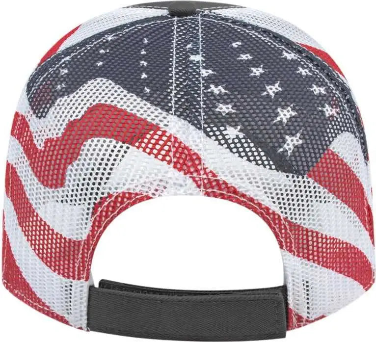 Cap America I2011 Flag Mesh Back Cap - Charcoal White - Dark Gray White / One Size Fits Most