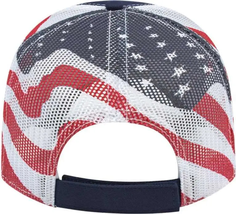 Cap America I2011 Flag Mesh Back Cap - Navy White - Navy White / One Size Fits Most