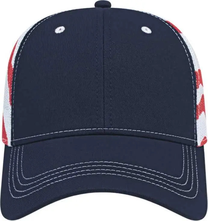 Cap America I2011 Flag Mesh Back Cap - Navy White - Navy White / One Size Fits Most