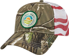 Cap America I2011 Flag Mesh Back Cap - Realtree Ap White - Realtree White / One Size Fits Most