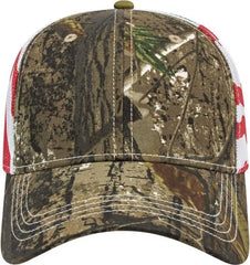 Cap America I2011 Flag Mesh Back Cap - Realtree Ap White - Realtree White / One Size Fits Most