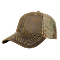 Cap America I2018 Faux Leathered Poly/Cotton Camo Cap Brown Realtree Ap Brown Realtree / One Size Fits Most