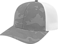 Cap America i2024 Nylon Blend Camo Trucker Mesh Back Cap - Gray White - Gray White / One Size Fits Most