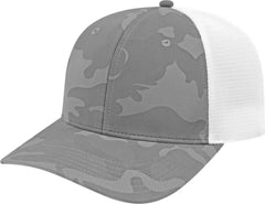 Cap America i2024 Nylon Blend Camo Trucker Mesh Back Cap - Gray White - Gray White / One Size Fits Most