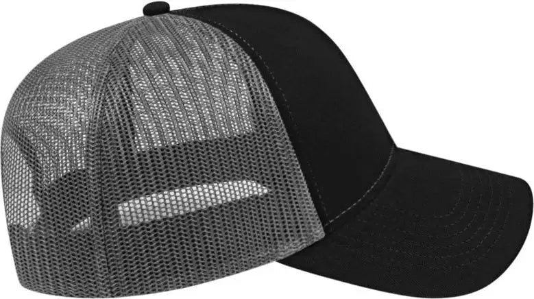 Cap America I3025 Two Tone Mesh Back Cap - Black Charcoal - Black Dark Gray / One Size Fits Most