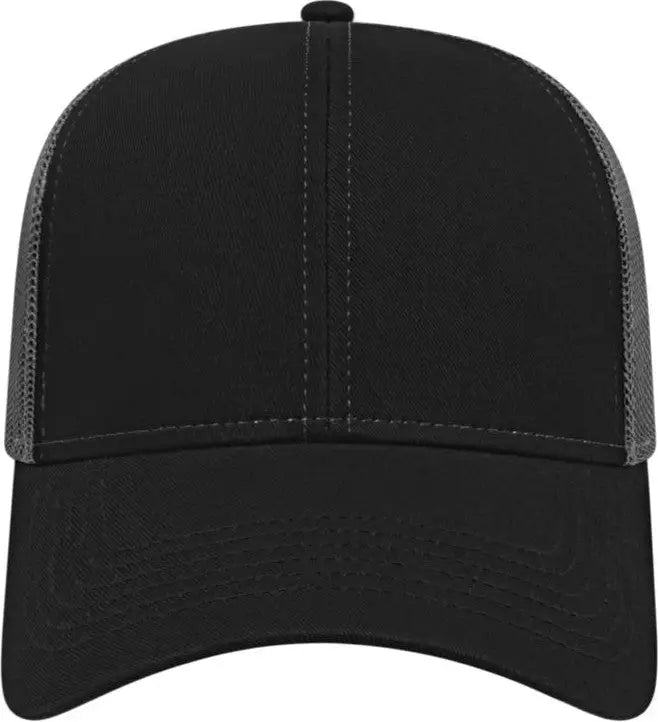 Cap America I3025 Two Tone Mesh Back Cap - Black Charcoal - Black Dark Gray / One Size Fits Most