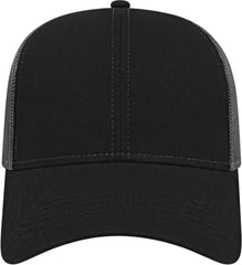 Cap America I3025 Two Tone Mesh Back Cap - Black Charcoal - Black Dark Gray / One Size Fits Most