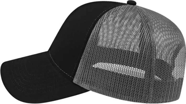 Cap America I3025 Two Tone Mesh Back Cap - Black Charcoal - Black Dark Gray / One Size Fits Most