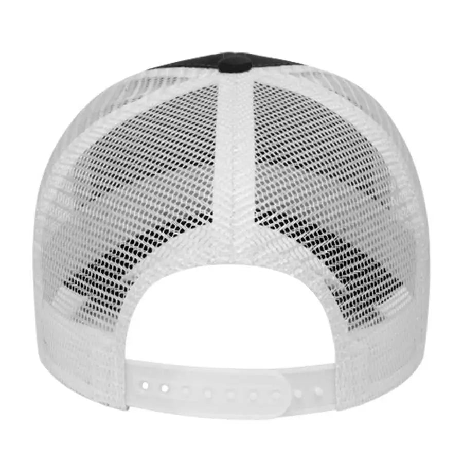 Cap America I3025 Two Tone Mesh Back Cap - Black White - Black White / One Size Fits Most