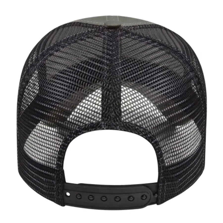 Cap America I3025 Two Tone Mesh Back Cap - Charcoal Black - Dark Gray Black / One Size Fits Most