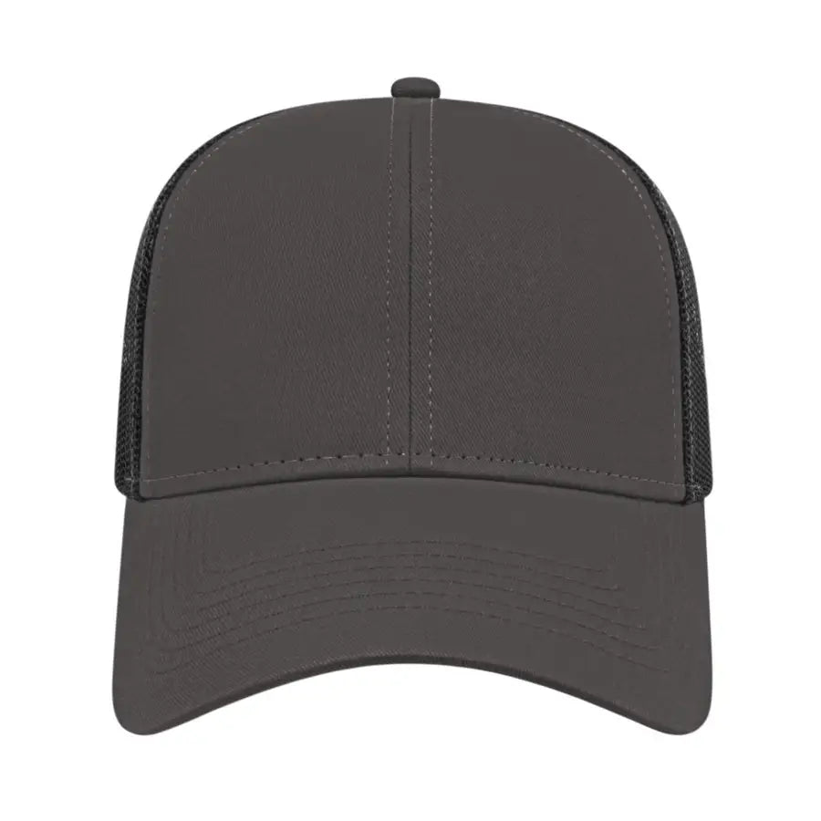 Cap America I3025 Two Tone Mesh Back Cap - Charcoal Black - Dark Gray Black / One Size Fits Most