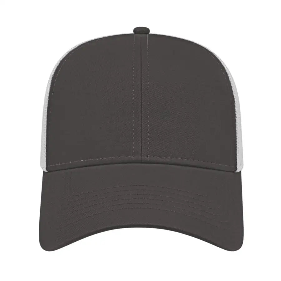 Cap America I3025 Two Tone Mesh Back Cap - Charcoal White - Dark Gray White / One Size Fits Most