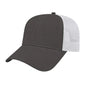 Cap America I3025 Two Tone Mesh Back Cap Charcoal White Dark Gray White / One Size Fits Most