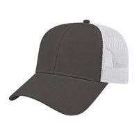 Cap America I3025 Two Tone Mesh Back Cap Charcoal White Dark Gray White / One Size Fits Most