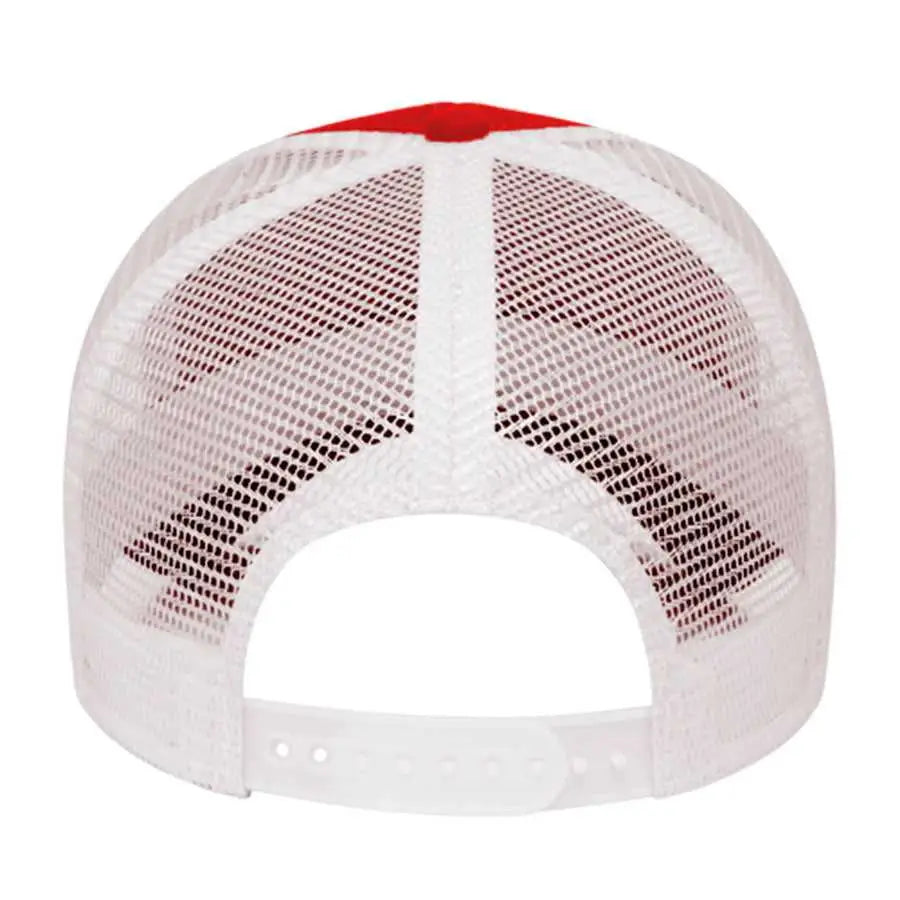 Cap America I3025 Two Tone Mesh Back Cap - Red White - Red White / One Size Fits Most