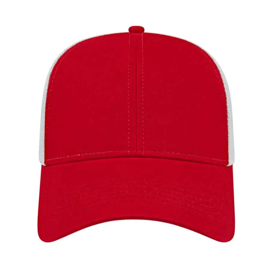 Cap America I3025 Two Tone Mesh Back Cap - Red White - Red White / One Size Fits Most