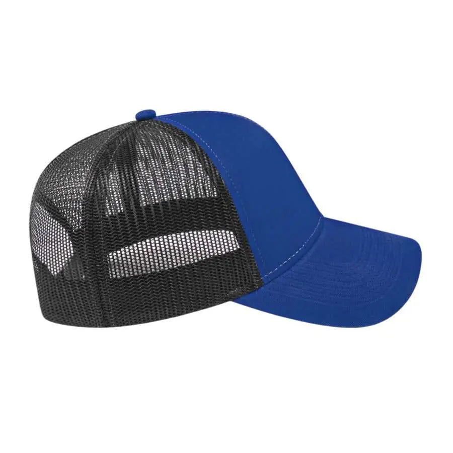 Cap America I3025 Two Tone Mesh Back Cap - Royal Black - Royal Black / One Size Fits Most