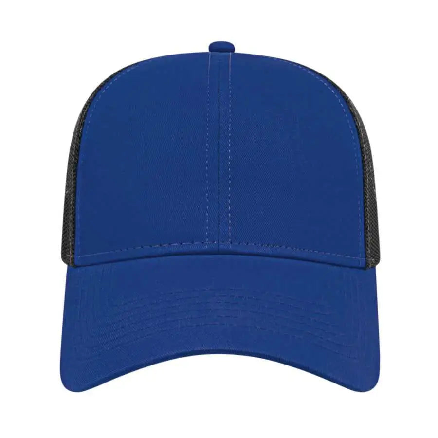 Cap America I3025 Two Tone Mesh Back Cap - Royal Black - Royal Black / One Size Fits Most