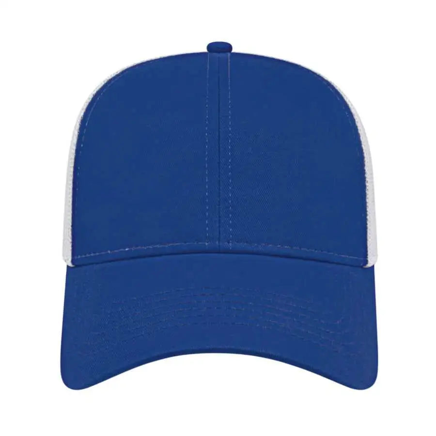 Cap America I3025 Two Tone Mesh Back Cap - Royal White - Royal White / One Size Fits Most