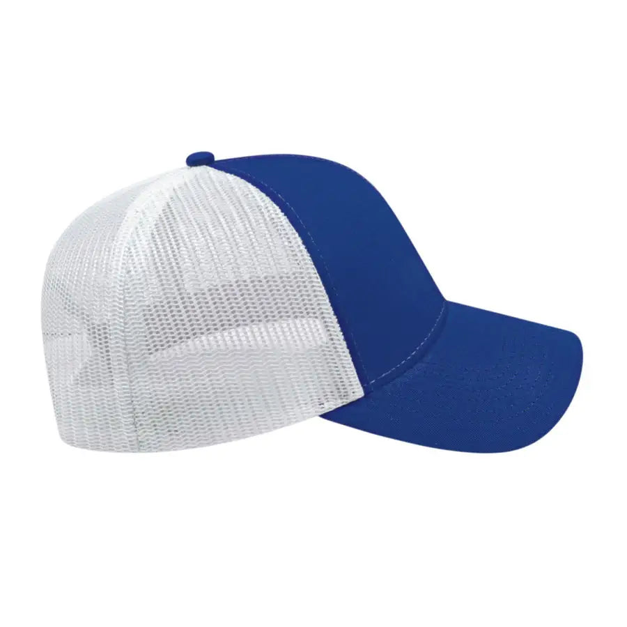 Cap America I3025 Two Tone Mesh Back Cap - Royal White - Royal White / One Size Fits Most