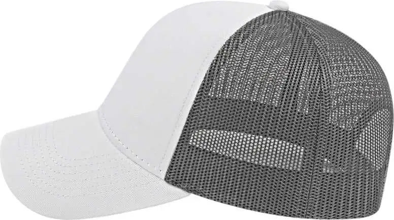 Cap America I3025 Two Tone Mesh Back Cap - White Charcoal - White Dark Gray / One Size Fits Most