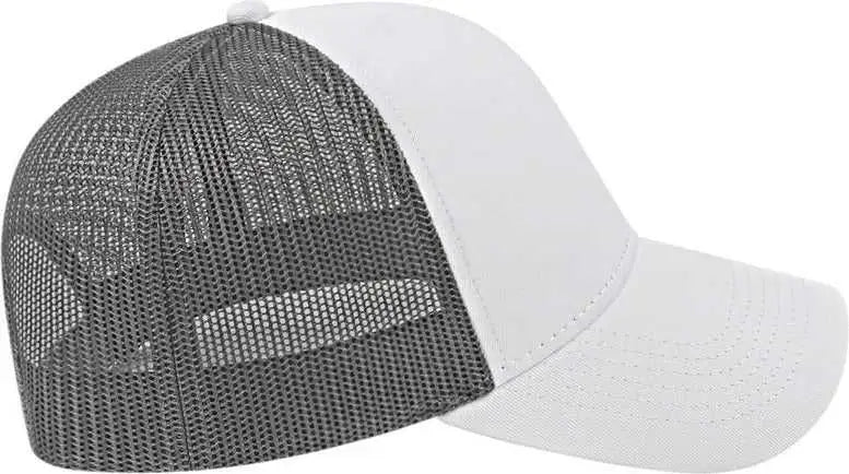 Cap America I3025 Two Tone Mesh Back Cap - White Charcoal - White Dark Gray / One Size Fits Most