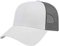 Cap America I3025 Two Tone Mesh Back Cap - White Charcoal - White Dark Gray / One Size Fits Most