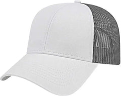 Cap America I3025 Two Tone Mesh Back Cap - White Charcoal - White Dark Gray / One Size Fits Most