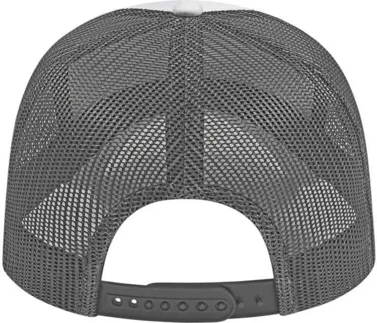 Cap America I3025 Two Tone Mesh Back Cap - White Charcoal - White Dark Gray / One Size Fits Most