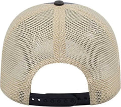 Cap America I3027 Washed Pigment Dyed with Washed Mesh Cap Black Stone Black Ivory / One Size Fits Most