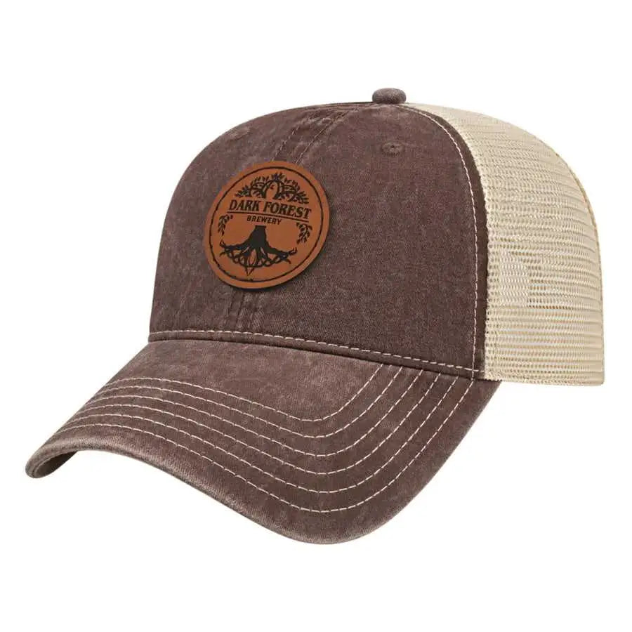 Cap America I3027 Washed Pigment Dyed with Washed Mesh Cap - Brown Stone - Brown Ivory / One Size Fits Most