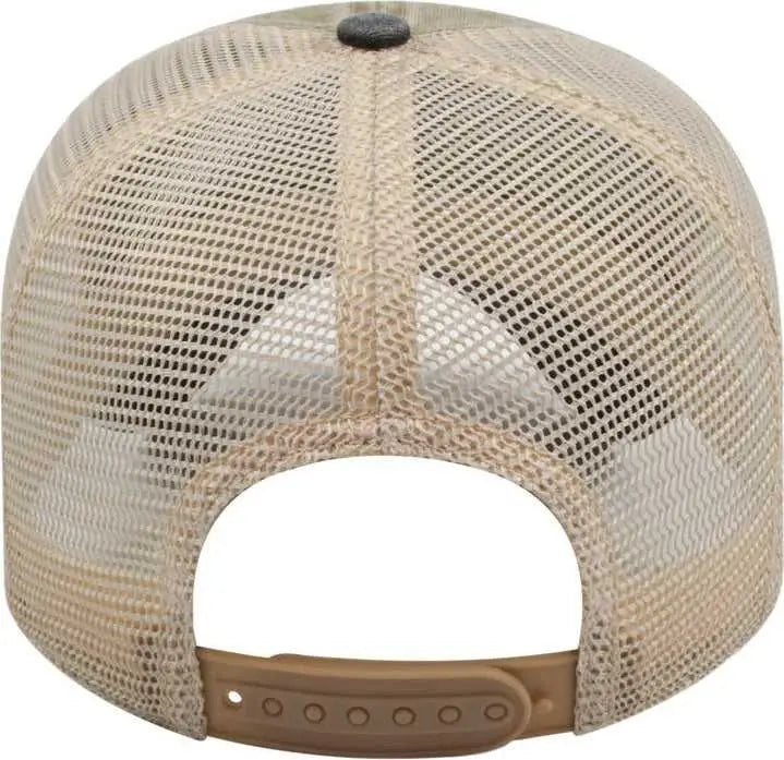 Cap America I3027 Washed Pigment Dyed with Washed Mesh Cap - Khaki Black Stone - Khaki Black / One Size Fits Most