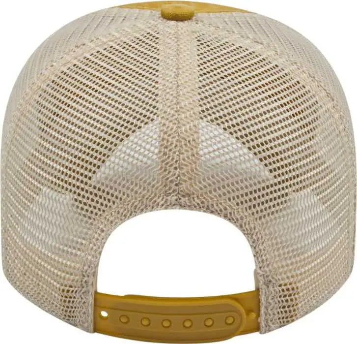 Cap America I3027 Washed Pigment Dyed with Washed Mesh Cap - Mustard Stone - Gold Ivory / One Size Fits Most