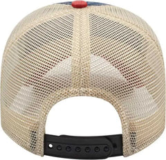 Cap America I3027 Washed Pigment Dyed with Washed Mesh Cap - Navy Red Stone - Navy Red / One Size Fits Most