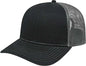 Cap America I3028 Modified Flat Bill with Mesh Back Cap - Black Charcoal - Black Dark Gray / One Size Fits Most
