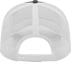 Cap America I3028 Modified Flat Bill with Mesh Back Cap - Black Charcoal White - Black Dark Gray / One Size Fits Most
