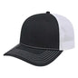 Cap America I3028 Modified Flat Bill with Mesh Back Cap Black White Black White / One Size Fits Most