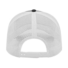 Cap America I3028 Modified Flat Bill with Mesh Back Cap Black White Black White / One Size Fits Most