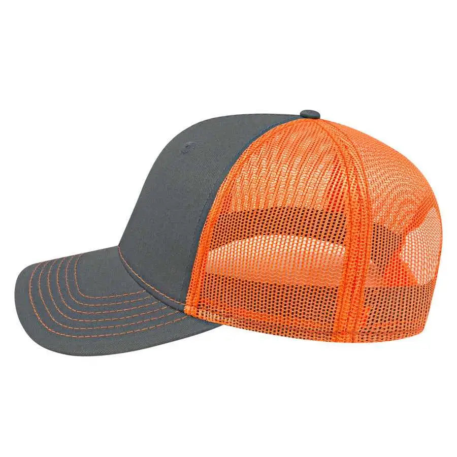 Cap America I3028 Modified Flat Bill with Mesh Back Cap - Caramel Blaze - Tan Blaze / One Size Fits Most