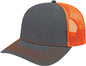 Cap America I3028 Modified Flat Bill with Mesh Back Cap - Charcoal Blaze - Dark Gray Blaze / One Size Fits Most