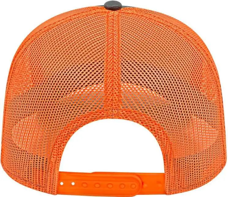 Cap America I3028 Modified Flat Bill with Mesh Back Cap - Charcoal Blaze - Dark Gray Blaze / One Size Fits Most