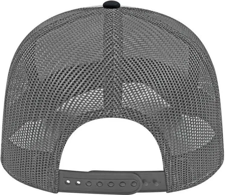 Cap America I3028 Modified Flat Bill with Mesh Back Cap - Gray Black Charcoal - Gray Black Charcoal / One Size Fits Most
