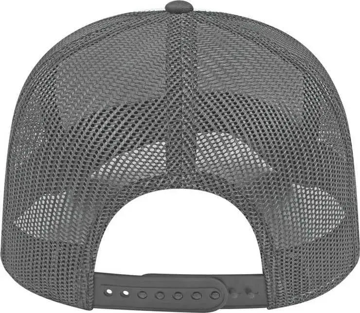Cap America I3028 Modified Flat Bill with Mesh Back Cap - White Charcoal - White Dark Gray / One Size Fits Most