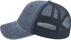 Cap America i3032 Enzyme Washed Slub Cotton Mesh Back Cap - Navy - Navy / One Size Fits Most